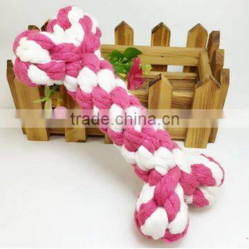 Cotton knot toy pet knot rope dog chew toy with double knot for dog/cat