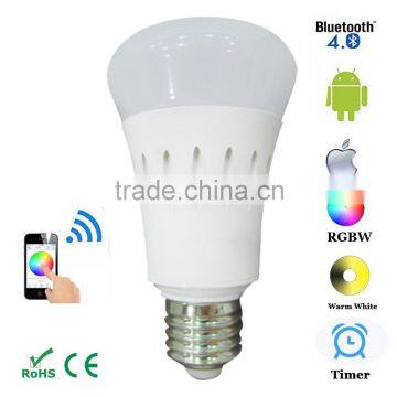 7w E27 Dimmable Smart Bulb Ground Control / RGBW LED Lighting Bulb WIFI Phone Control