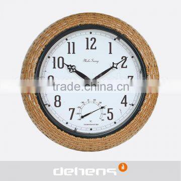 DEHENG plastic rattan garden vintage wall clock