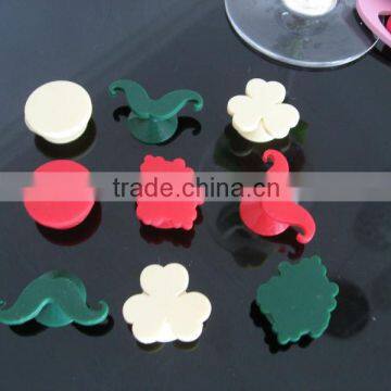 New design silicone wine charms x'mas designs wine glass markers with suction cup