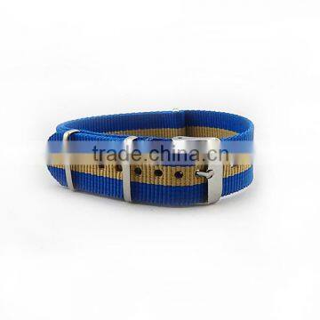 Wholesale several color stainless steel buckle nylon watch band,custom watch band manufacturer