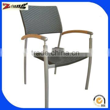 ZT-1070C aluminum rattan/wicker solid wood arm chairs