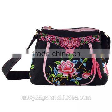Embroidery Shoulder Bag/messenger Bag Canvas 2016 New Peony Flower Shoulder Bag Women