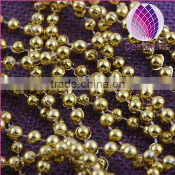 wholesale decorative connecting necklace 8mm 6mm copper plated plastic round beads chain sold by kilograms for clothing