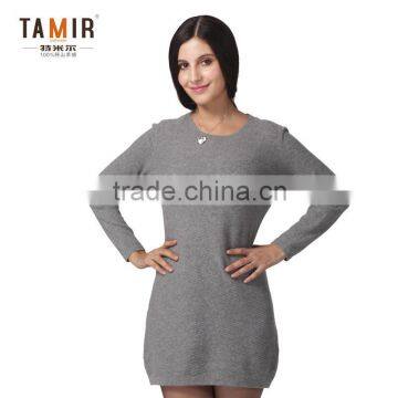 Ladies Grey Knit Elegant Women Casual Dress, Ladies Plain Grey Sweater