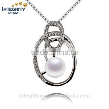 925 silver freshwater pearl pendant round shasp 6mm aaa single pearl pendant necklace