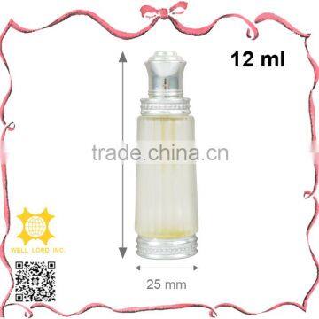 Brand new design 12ml high sliver cap glass essential oil bottle