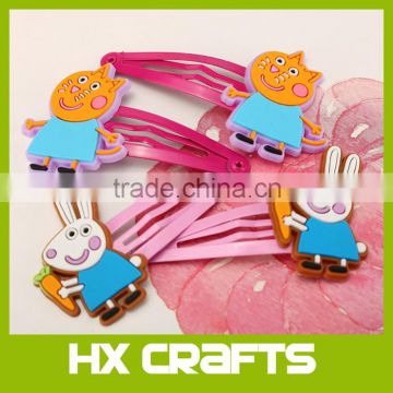 Top quality hot sell premium cartoon Smiley soft PVC hair clip for baby