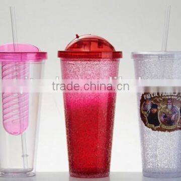 Frosty Straw Tumbler,Plastic Mug,Drinking Cup