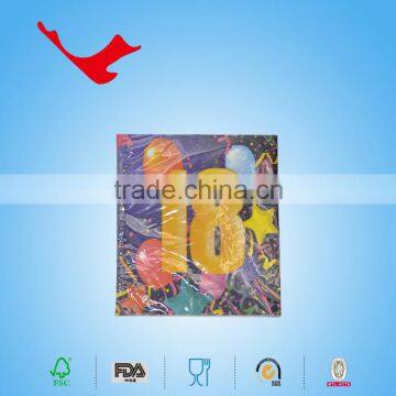 40*40cm,1/4 Folded Printed Tissue Paper Napkin Towel for Brithday Day Party photo-4