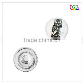 Custom metal silver owl shape custom snap buttons