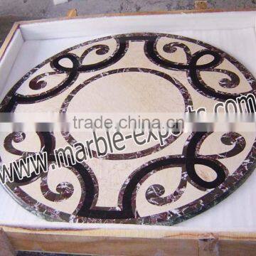 Round Stone Inlay Table Tops, pietre dure table top