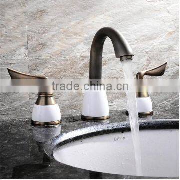 3-hole Wash Basin Faucets,basin Faucet Curved,deck Mount Tub Facucet With Hand Shower photo-5
