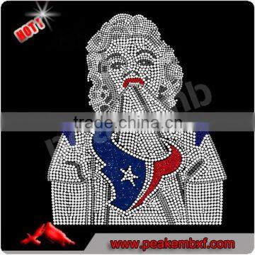 New Fashion Texans Glitter Heat Transfers Marilyn Monroe Patterns