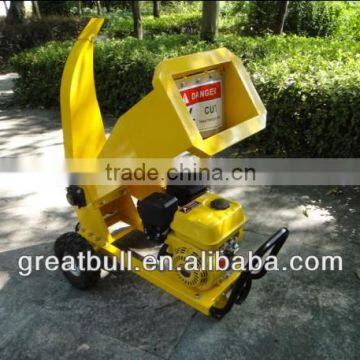 6.5hp gasoline mobile wood cutting machine chipper shredder