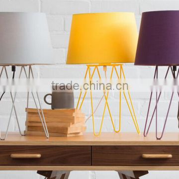 Metal Lamp Body In Different Colors Match With Fabric Lampshade Bedroom Study Room Modern Table Lamp