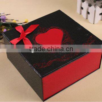 Paper wedding box with red heart