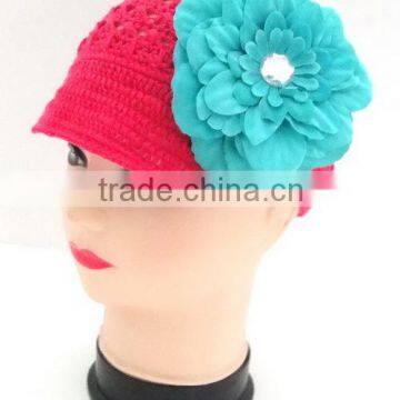 Multi colors crochet hat,baby newsboy cap