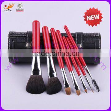 7pcs cosmetic brushes travel set with mirror box