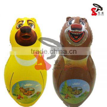 High quality PVC inflatable tumble toys at the shape of bear for promotion