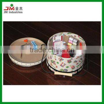 Hardboard Round Sewing Box With Handle photo-2