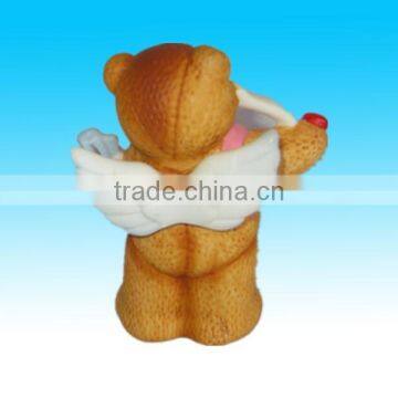 Hand Painted Cute Bear Heart Cupid Bear Ceramic Valentines Decoration photo-2