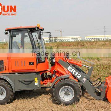 ER12 Everun Brand Mini Wheel Loader With Sweeper/ V Style Snow Blade photo-3