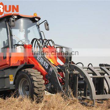 Qingdao Everun New Condition 1.5Ton Small Wheel Loader With Grapple Forks for Sale photo-2