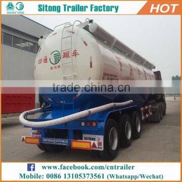 Tri-axle volume optional dry bulk powder transport cement tanker trailer