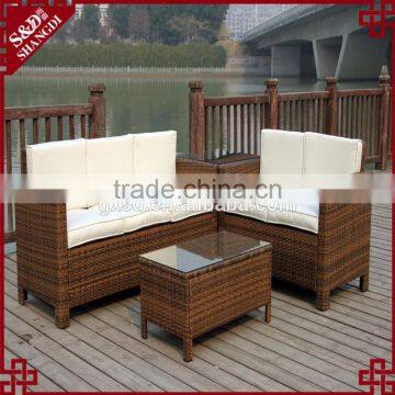 S&D rattan 100% handmade garden sofa furniture plastic weave