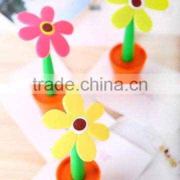 Whloesale Promotional Silicone Flower Ball Pen With Pot ,advertising Ball Pen photo-2