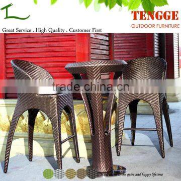 3 pieces strong weaving aluminium furniture modern bar sets