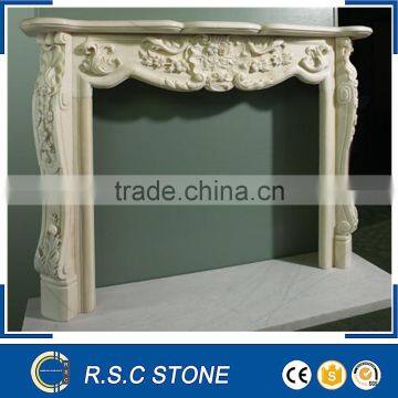 good price hand carved white marble mantel fireplace