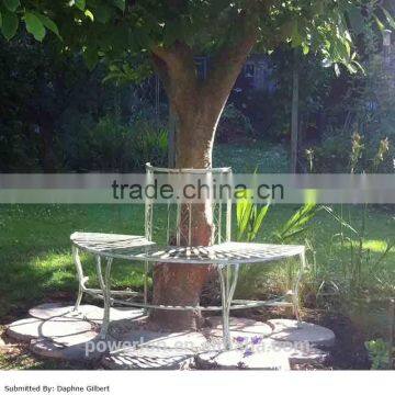 Powerlon Fabulous Wrought Iron Half Round Tree Bench photo-2