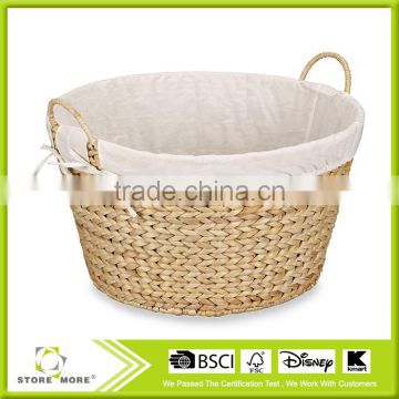 Round Banana Leaf Laundry Basket In Brown