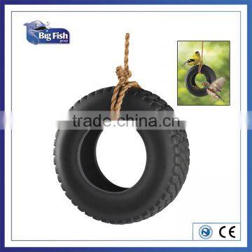 Hanging Tyre Swing & Rope Wild Bird Seed Holder Garden Feeder