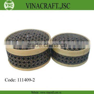 Decorative bamboo box set of 2