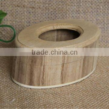 Handmade Small Oval Wooden Perforated Display Box photo-4