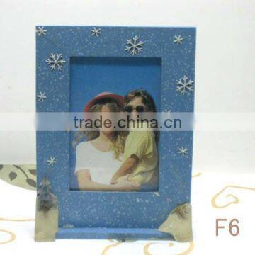 F6 blue nice snow design resin picture photo frame