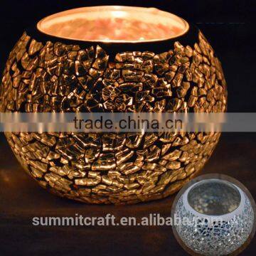 Unique Mini Tealight Mosaic Glass Candle Holder photo-4