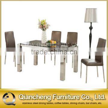 Simple Marble Top Dining Table With 4 Stainless Steel Legs photo-4