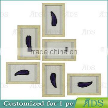Shadow Box Frame With A Light Gray Wash And Encasing Colorful Natural Agate Under Glass photo-6