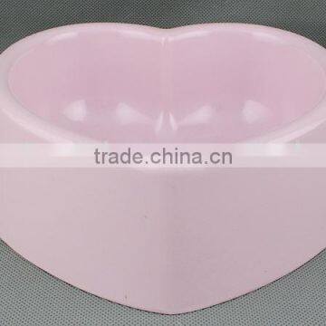 Melamine Heart Shape Pet Bowl with pinky color