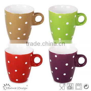 10oz stoneware two-tone dot design mug