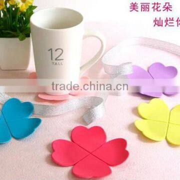 wholesale anti-scalding flower-shaped silicone coaster coffee insulation pad