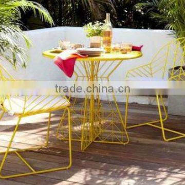 steel wire chair table set, outdoor wire metal chairs WR-3341