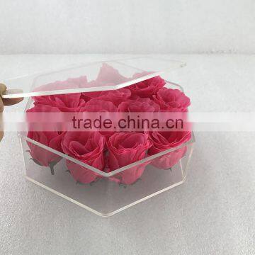 Factory Custom Hexagon Shape Acrylic Plexiglass Flower Box photo-6