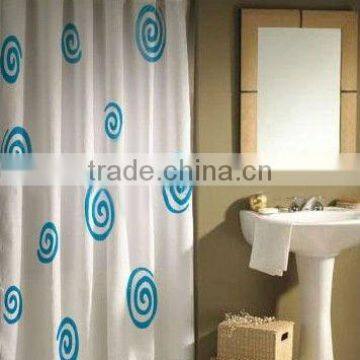 Print PEVA shower curtain and bath accessory