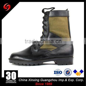 Genuine Leather and Woodland Polyester Oxford Military Boots