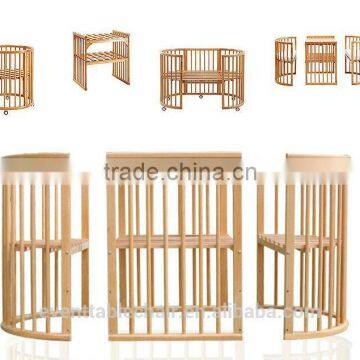 Solid Beech Wood Round Cot Wholesale Baby Cribs Full Size Bed photo-5
